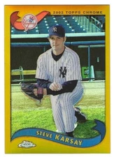 2002 Topps Chrome Gold Refractor #379 Steve Karsay New York Yankees BV$2.50