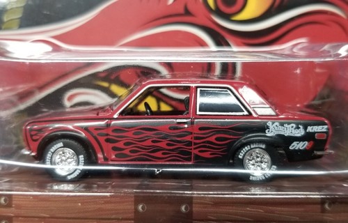 Greenlight 1:64 Hells Dept King Of Customs Datsun Black & Red Version NEW - Picture 2 of 7