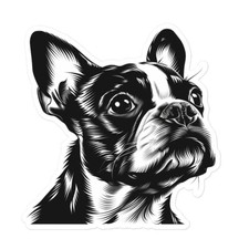 Dog Boston Terrier Sticker Pup Lover Bottle Decal Gift Laptop Car Vinyl Unique