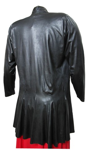 Coole Jacke Lederoptik Schwarz A74 - Cardigan Mantel Gothic Steampunk Robe - - Picture 4 of 4