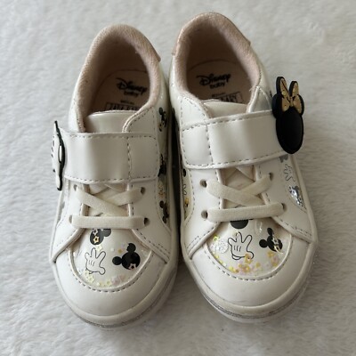 Zara Disney Kids Girls Sneakers Size EU 22 White Minnie Mouse
