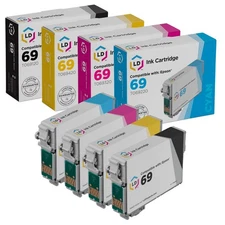 LD Replacement Ink for Epson T069 Set of 4: T069120 T069220 T069320 T069420