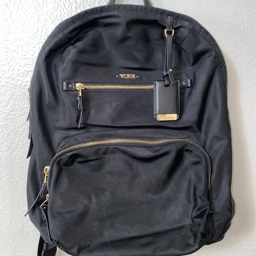 Tumi Black Backpack with Gold Hardware