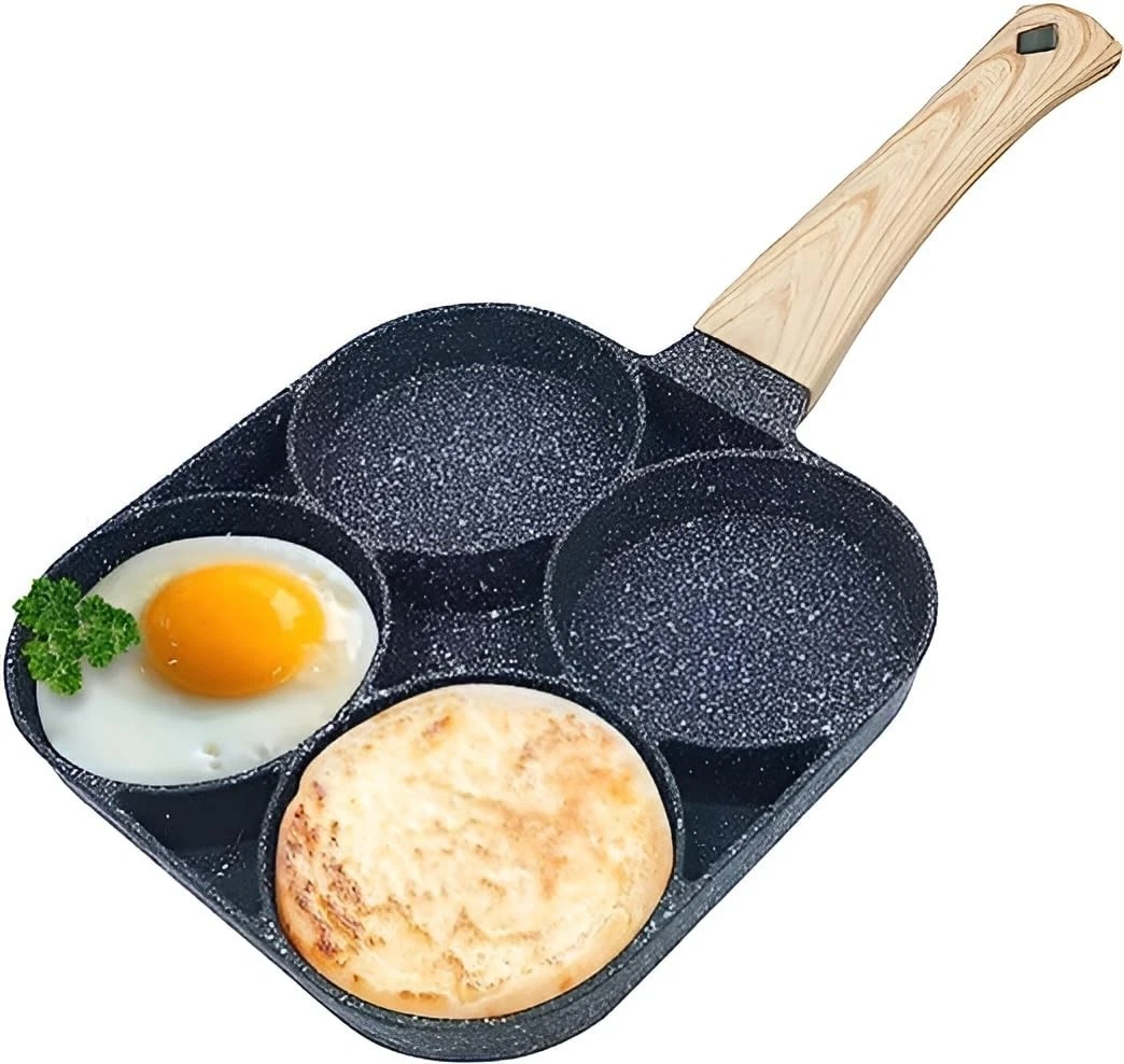 NonStick egg Frying Pan 4 Hole Ceramic Pan, Cooking Pan for Kitchen, Pancake