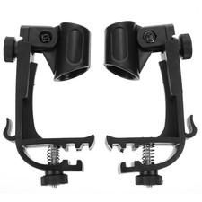 Drum Microphone Clip Classic Black Metal Plastic Adjustable Mount Clamp 6 PCS