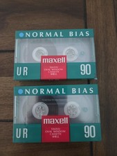 Maxell UR 90 Normal Bias Lot of 2 Pack Audio Cassettes Unopened Tapes tinted