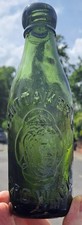 QUEEN VICTORIA tm Half Pint GREEN Beer Bottle From WHITTAKER ARDWICK MANCHESTER