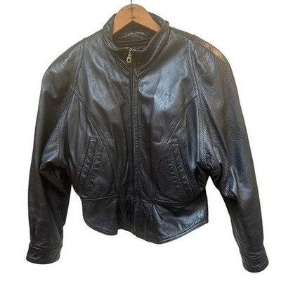 Wilsons Leather Harley Davidson Heart Patch Biker Jacket Black Small Thinsulate