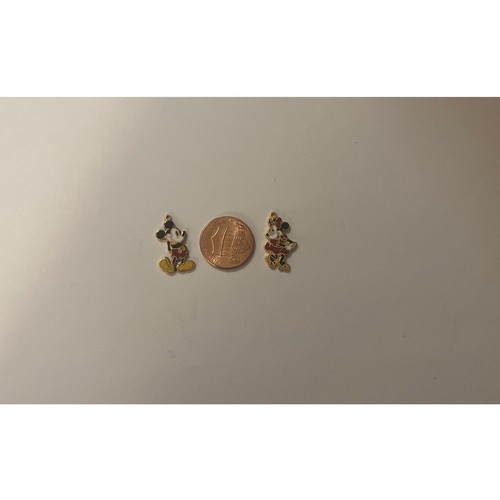 Vintage Disney Mickey & Minnie Mouse Cloisonne Enamel Pendant/Earring/Charm - Picture 7 of 10