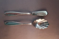 Oneida Stainless Camber Cresta Windswept Scroll Butter Knife Sugar Spoon