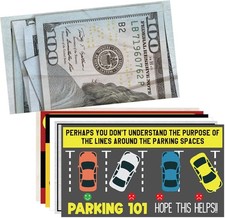 60pcs- Bad Parking Prank Cards,You Park Like An, Look Like 100 Money from a Dis