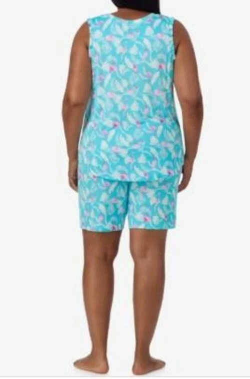 Conjunto de pijama bermudas sin mangas talla grande XL Ellen Tracy Foto 2 de 2