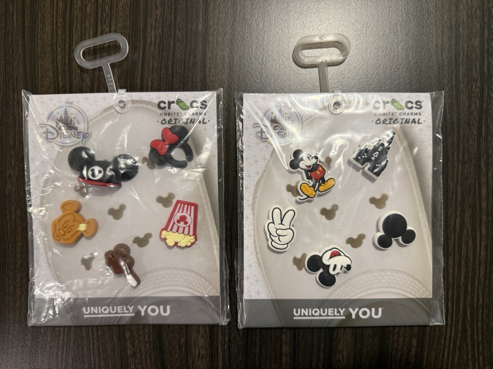 New Disney Parks Mickey Waffle Minnie Ears Jibbitz Crocs Shoe Charms Lot Of 2