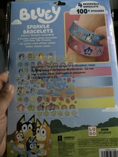 Bluey Sparkle Bracelets Set of 4 New In Package 100 Stickers