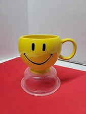 Teleflora Yellow Smiley Mug Oversized Coffee Cup Vintage Happy Face Emoji