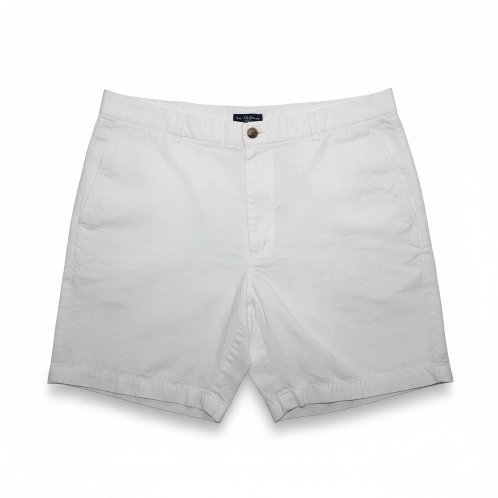Brooks Brothers White Linen Cotton Shorts W38 9 Inseam Classic Casual