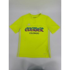 Adidas Coerver Colorado Kids Soccer Jersey Neon Yellow Size Large 13-14Y