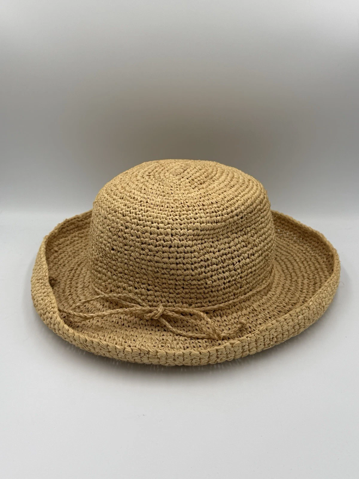 ORVIS Straw Bucket Hat Womens Fedora Brim Fishing Beach Hiking Sun Protection