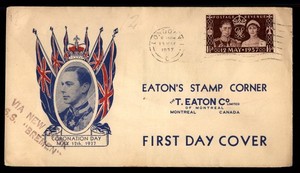 Mayfairstamps England FDC 1937 London via SS Bremen coronation day First Day Cov