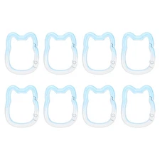 Spring Snap Hook, 8 Pcs Cute Cat Shape Keychain Clips, Gradient Sky Blue