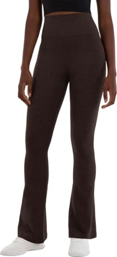 Kirkland Signature Women's Stretch Brushed Mini Flare Yoga Pant, Brown, X-Small