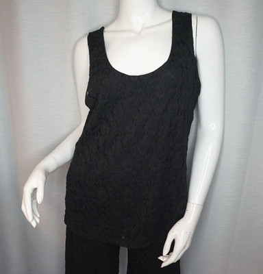Total Spitzen Träger Top Basic Shirt Oversized Bohemian Schwarz 38,40,42 Neu