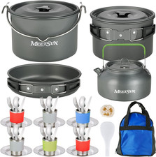 Camping Cookware Set - 37 Pcs, Large Size Hanging Pot with Camping Pots and Pans