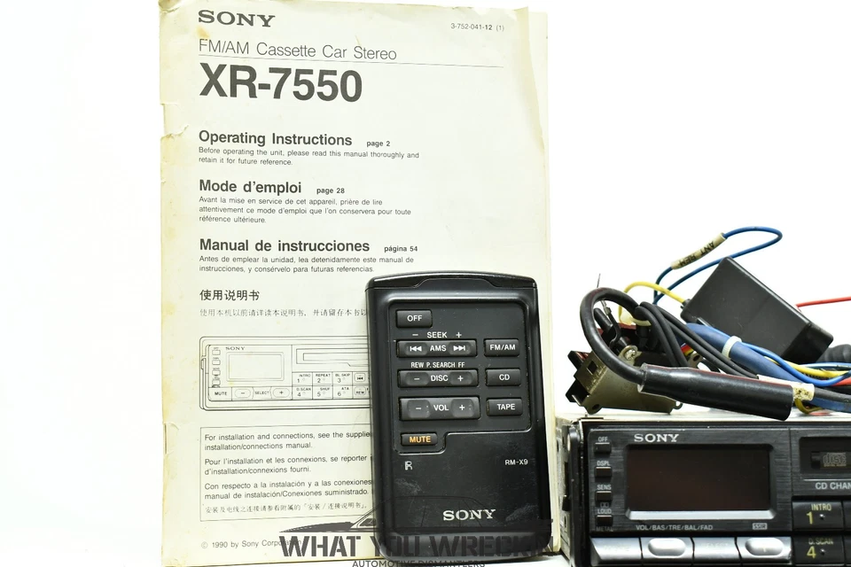 VINTAGE SONY CAR RADIO CASSETTE PLAYER / HEADUNIT - XR-7550 - CD CHANGER CONTROL - image 2 of 4