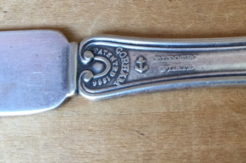 6 cuchillos de mantequilla antiguos plateados, patrón Gorham Winthrop, 1896, OTROS USOS Foto 4 de 4