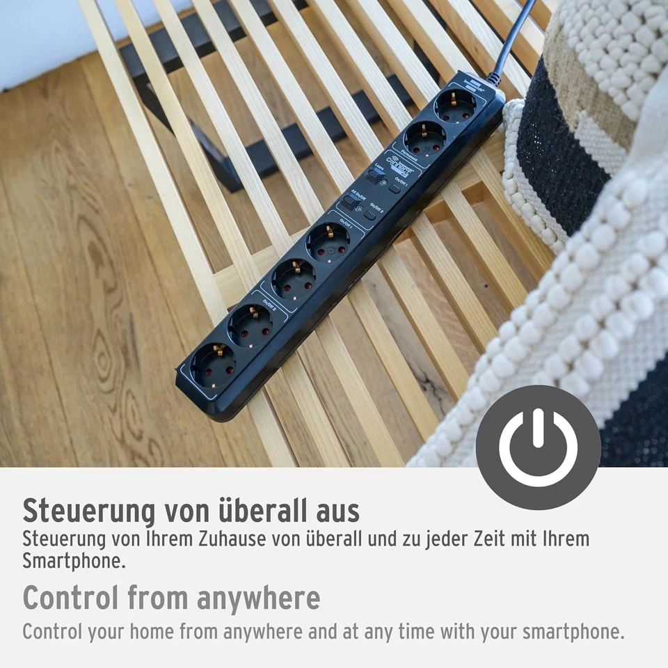 ✅Ciabatta multipresa Elettrica Brennenstuhl WiFi 6 posti nera . - Immagine 4 di 4