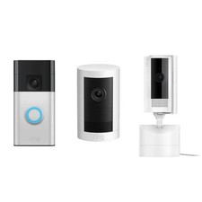 Ring Whole Home Camera Kit Battery Doorbell Outdoor Cam Plus Pan-Tilt Indoor Cam