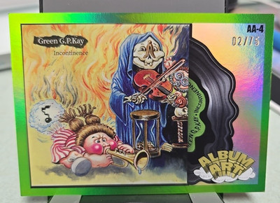 2024 Garbage Pail Kids Green Day AA-4 Album Art Green #2/75 Green FOIL