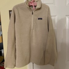 Patagonia Quarter Zip Fleece Pullover Womens XL Ivory