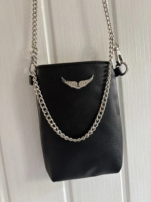 Zadig & Voltaire Black Mobile Phone Bag Pouch Crossbody Chain Bag - Image 1 of 4