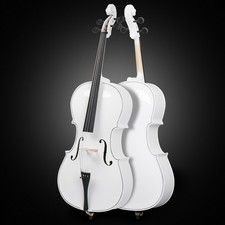 4/4 Full Size Cello Basswood White Color Cello  Bag Bow Rosin Bridge