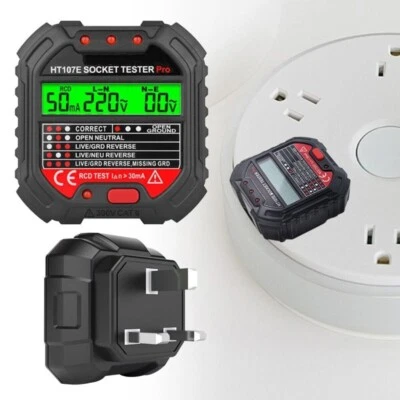 Digital Socket Circuit Tester AC 48 - 250V Outlet Tester Fault Checker UK Plug