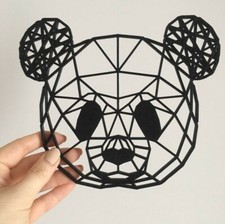 Geometric Panda Wall Art Hanging Decoration Origami Style Pick Your Colour