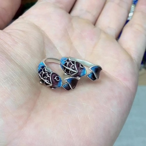 S925 Sterling Silver Adjustable Open Ring - Frog Prince Carving With Natural Stone - View #3