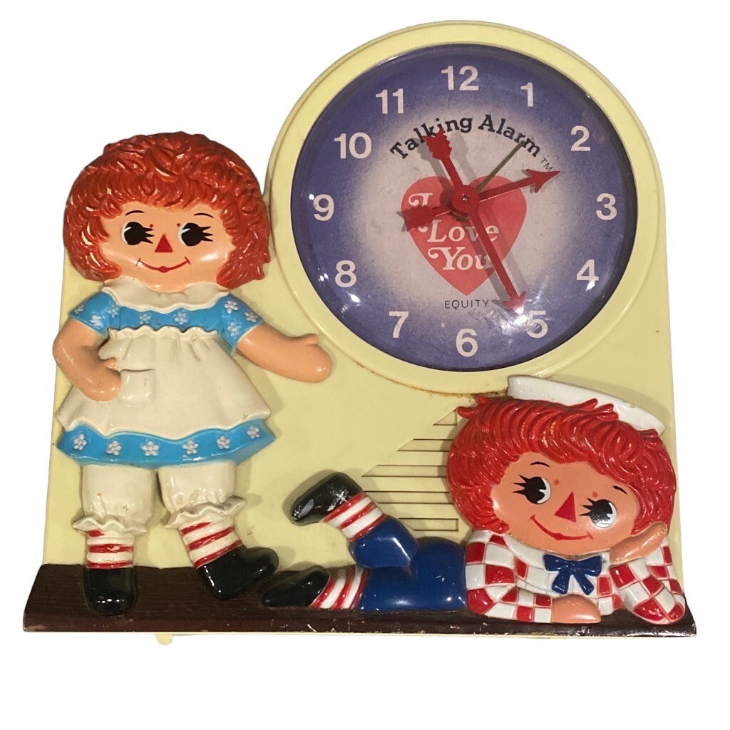 Raggedy Ann Andy Talking 1974 Janex Wind Up Alarm Clock Not