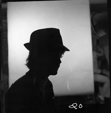 Vintage Negative B&W Med Format 1970's Yearbook Photo Teen Boy Silhouette #61