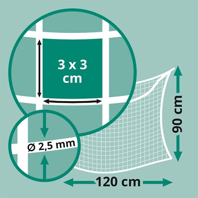 Heunetz Rechteckig 120x90cm - Engmaschiges Futternetz Für Pferde Box & Weide