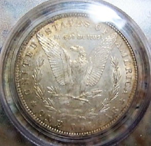 1882 O BU MORGAN DOLLAR VAM 5 O/S WEAK PCGS MS63 TOP 100 - Picture 2 of 3