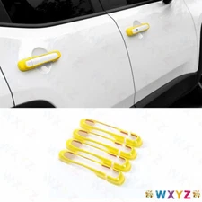 For Jeep Renegade 2016+ Bright Yellow  Exterior Side Door Handle Strip Trim 8PCS
