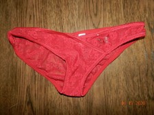 Vtg Enchanted RED LACE Panty Butterfly Size 7 Nylon