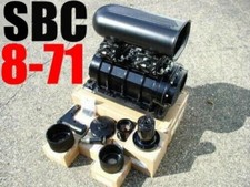 Small Block Chevy Blower Shop Supercharger High Helix 8-71 Black 2v 650 Carbs