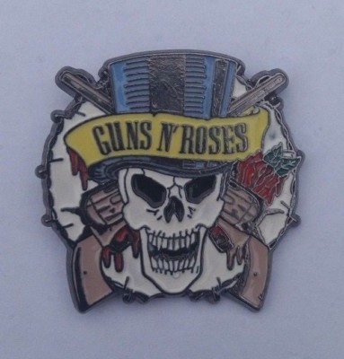OLDER GUNS N ROSES SKULL Enamel Pin Badge SLASH AXL ROSE