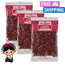 H‑E‑B Mi Tienda Dried Chile de Arbol Peppers  3 Bags of 4 oz Each
