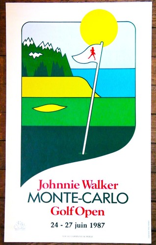 OPEN de GOLF de Monte Carlo 1987 Affiche originale SBM - Sponsor Johnnie Walker - 第 2/7 張圖片