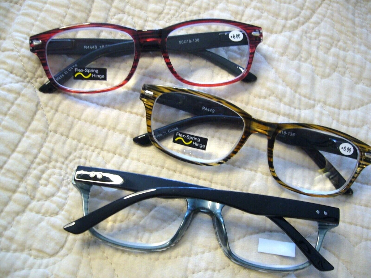 Unisex Reading Glasses Extra Strengths 1.25 6.00 Men s Spring Hinges R444