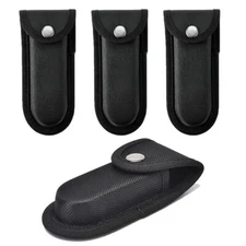 4Pcs Hard Boxed Reinforced Nylon Belt Sheath for 5" Folding Knife Kit Black USA
